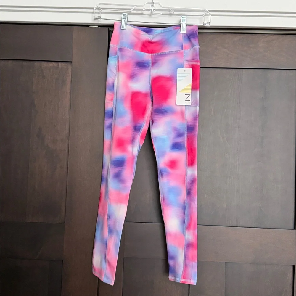Z by Zella Girl Daily High Waisted Leggings Pocket Pink Flash Medium 8/10